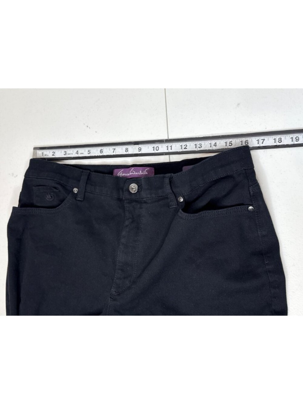 Gloria Vanderbilt Amanda Womens 16 Straight Leg Jeans Black Stretch Denim - Picture 8 of 9